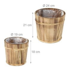 UNBRANDED Lesen cvetlični lonec - set 2 kom 