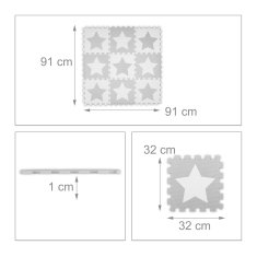 UNBRANDED Podloga za puzzle zvezde svetlo sive barve 