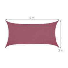 UNBRANDED Sun sail pravokotno bordo 