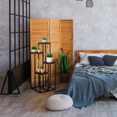 UNBRANDED Cvetlične stopnice črne v 4 nivojih 