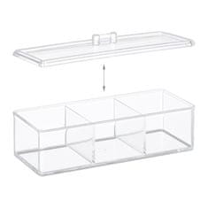 UNBRANDED Prozorna škatla za čaj s 3 predelki 