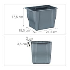 UNBRANDED Koš za organske odpadke kuhinjski 5 l siv 