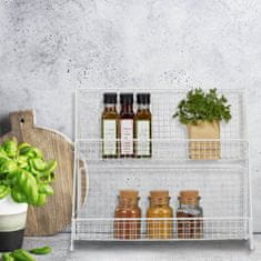 UNBRANDED Stojalo za začimbe kovinsko belo 