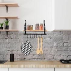 UNBRANDED Stenska polica za kuhinjo s kavlji 