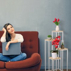 UNBRANDED Cvetlično stopnišče belo v 4 nivojih 