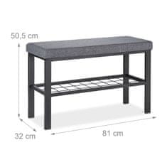 UNBRANDED Klop s predalom za čevlje v črno-sivi barvi 