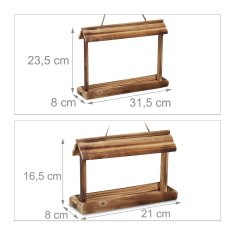UNBRANDED 2x leseni ptičji krmilnici 