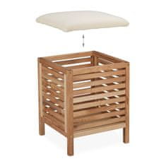 UNBRANDED Koš za perilo s sedežem Walnut Wood 