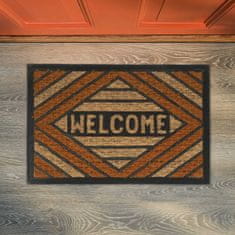 UNBRANDED Predpražnik kokosova vlakna "Welcome" oranžna 