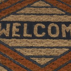 UNBRANDED Predpražnik kokosova vlakna "Welcome" oranžna 