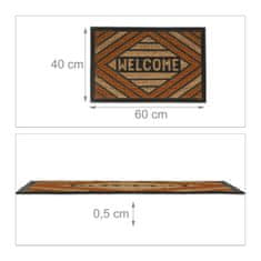UNBRANDED Predpražnik kokosova vlakna "Welcome" oranžna 