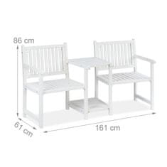 UNBRANDED Bela vrtna klop z mizo 