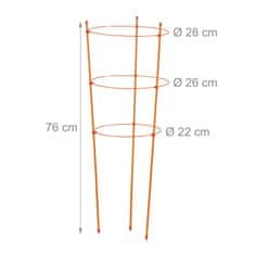 UNBRANDED Opora za rastline 76 cm oranžna, set 6 kom 