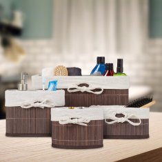 UNBRANDED Set 4 košar za shranjevanje iz bambusa 