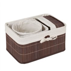 UNBRANDED Set 4 košar za shranjevanje iz bambusa 