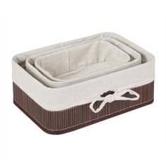 UNBRANDED 3 košare za shranjevanje iz bambusa 