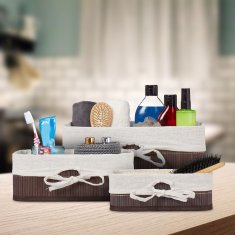 UNBRANDED 3 košare za shranjevanje iz bambusa 