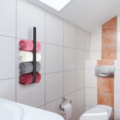 UNBRANDED Črno obešalo za brisače iz nerjavečega jekla 