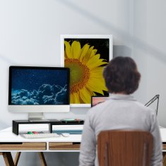 UNBRANDED Črno stojalo za 2 monitorja 