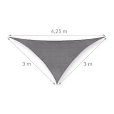 UNBRANDED Sun sail polietilensko trikotno sivo 