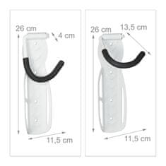UNBRANDED Set 4 stenskih držal za kolo v beli barvi 