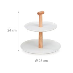 UNBRANDED etagere v dveh etažah Umetna masa in les 