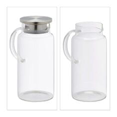 UNBRANDED Stekleni vrč s pokrovom 1,5 l 