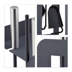 UNBRANDED Kamin 5 delni v sivi/srebrni barvi 