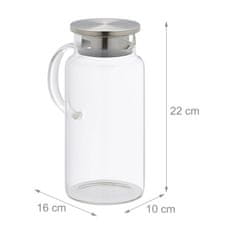 UNBRANDED Stekleni vrč s pokrovom 1,5 l 