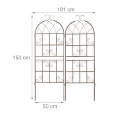 UNBRANDED Rešetka 150 cm komplet 2 rjava 