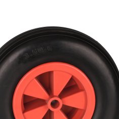 UNBRANDED 2x kolesa za samokolnico 3.50-6 v črni/rdeči barvi 
