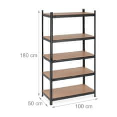 UNBRANDED Črne robustne police s 5 nivoji 