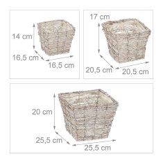 UNBRANDED Kvadratni cvetlični lonec - set 3 kom 