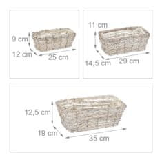 UNBRANDED Pravokotni cvetlični lonec - set 3 kom 