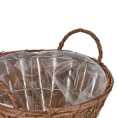 UNBRANDED Okrogel lesen cvetlični lonec - komplet 3 kom 