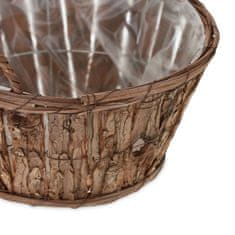 UNBRANDED Okrogel lesen cvetlični lonec - komplet 3 kom 