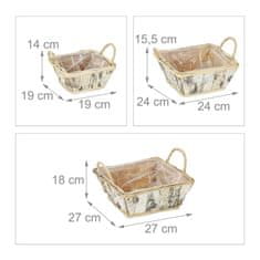 UNBRANDED Kvadratni cvetlični lonček Birch Set 3 