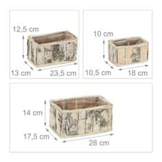 UNBRANDED Podolgovat cvetlični lonec Breza Set 3 kom 