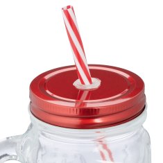 UNBRANDED set 8 kozarcev z rdečimi pokrovi 