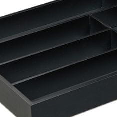 UNBRANDED Črn pladenj za jedilni pribor s 6 predelki 