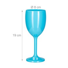 UNBRANDED Set 12 turkiznih plastičnih kozarcev za vino 