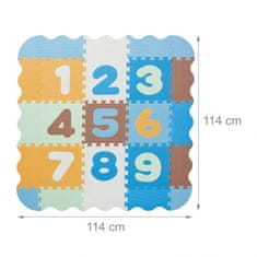UNBRANDED Puzzle podloga s številkami in robom 