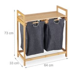 UNBRANDED Polica za košaro za perilo z 2 predelkoma 