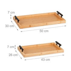 UNBRANDED Pladnji iz bambusa - set 2 