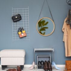 UNBRANDED Okroglo viseče ogledalo z okvirjem iz bambusa 