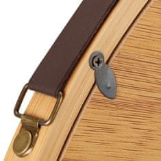 UNBRANDED Okroglo viseče ogledalo z okvirjem iz bambusa 