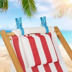 UNBRANDED komplet 16 sponk za brisače za plažo v modri/roza barvi 