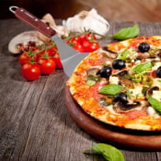 UNBRANDED Pizza Drsnik z rdeče-rjavim lesenim ročajem 