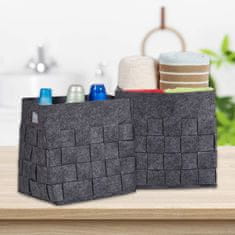 UNBRANDED Siva košara za shranjevanje iz filca Set 2 