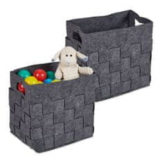 UNBRANDED Siva košara za shranjevanje iz filca Set 2 